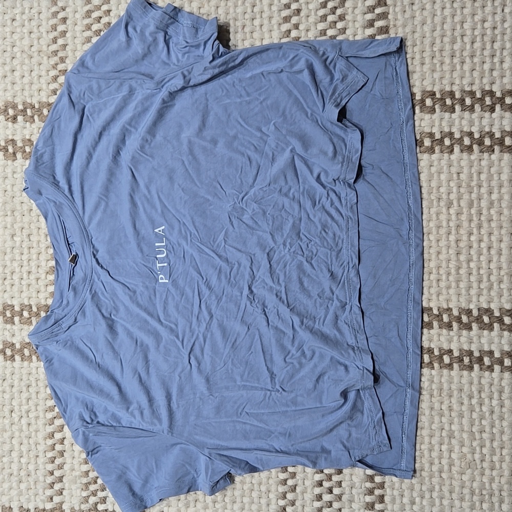P'TULA Women's Blue Crop Tee Size Large
